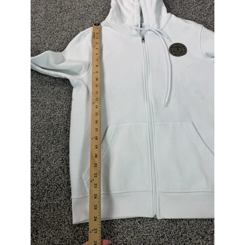 True Religion Full Zip Hoodie Size Medium White